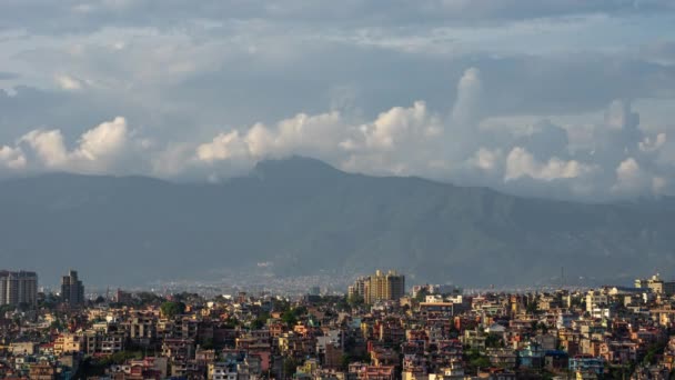 Time Lapse Video 24P Showing Clouds Rolling Himalaya Mountains City — Stock Video