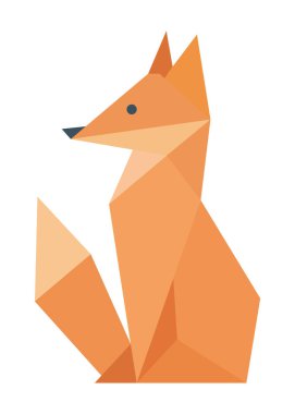 Geometrik tilki çizimi logo tasarımı, markalaşma projeleri veya çocuk kitabı çizimleri için modern ve minimalist tarzıyla mükemmeldir. Çocuklar için Origami konsepti