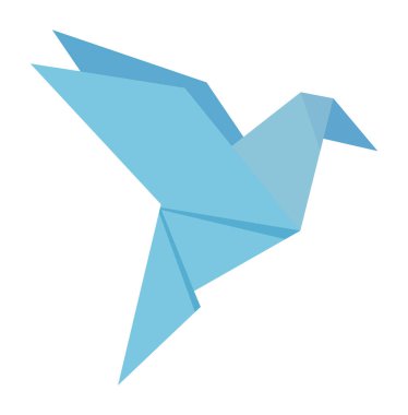 Tasarım projeleriniz için barışın, umudun ve yaratıcılığın sembolü olan bu modern açık mavi origami kuşuyla yükselişte uçmaya hazır. Çocuklar için Origami konsepti