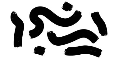 Asgari vektör fırça darbeleri sanat çizimi tasarımı ayarlar