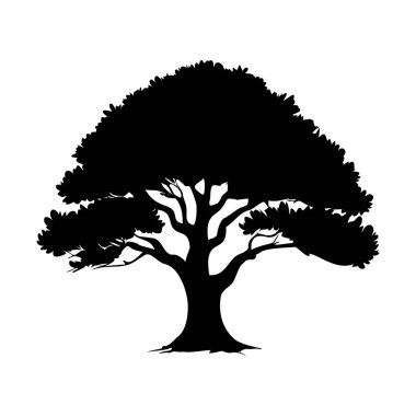  Şeffaf arkaplanda en az ağaç vektörü silueti izole edildi