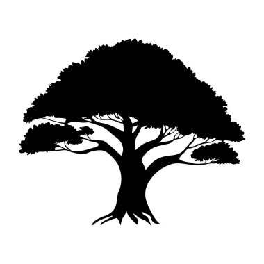  Şeffaf arkaplanda en az ağaç vektörü silueti izole edildi