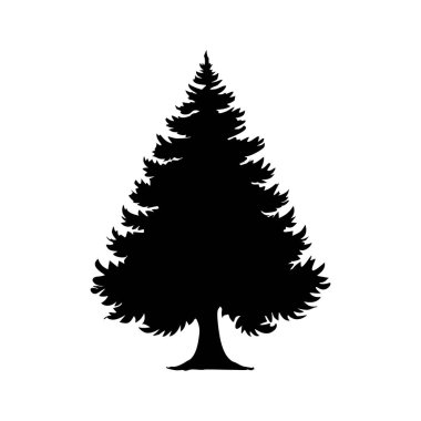  Şeffaf arkaplanda en az ağaç vektörü silueti izole edildi