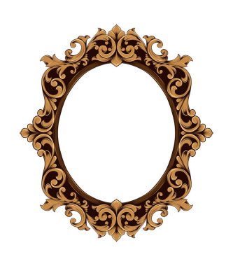 Lüks Altın Barok Süslemesi Vintage Çiçek Filigran Sınırı