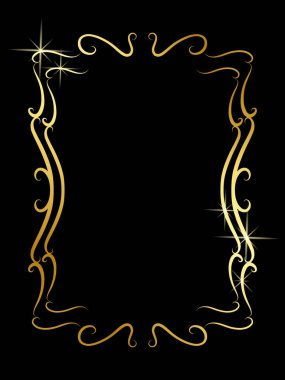 Köşedeki çiçekli altın çerçeve