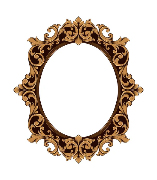 Lüks Altın Barok Süslemesi Vintage Çiçek Filigran Sınırı