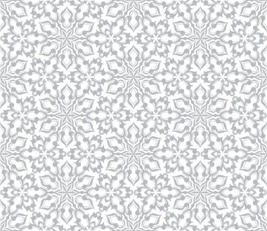 Dekor Tasarımı için Süsleme Motifleri ile vektör damaskesiz desen.