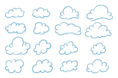 Boya kalemi kalem bulutu karalama seti. 