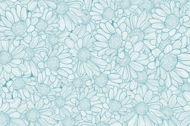 Elle çizilmiş papatyalarla kusursuz desen..