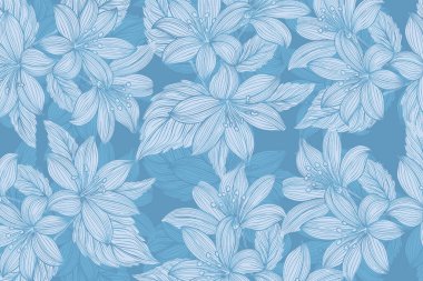 Kusursuz vektör çiçek deseni. Klasik illüstrasyon. Toile de Jouy