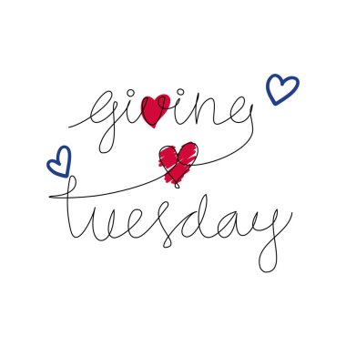 Salı günü, dünyanın hayırseverlik günü bir kalp oluşturarak geçiyor. Arkaplan tasarımı, pankartlar ve sosyal medya gönderileri, vektör illüstrasyonu.