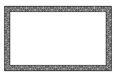 Metniniz için etnik çerçeve. Boş alanı. Siyah beyaz resim