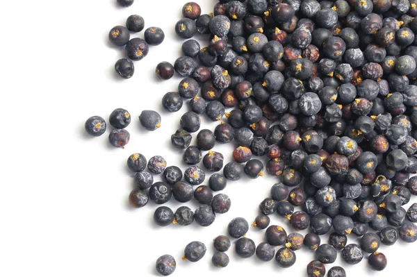 beyaz izole ardıç meyveleri yığını