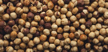 Kavrulmuş fındık panorama soyulmuş.