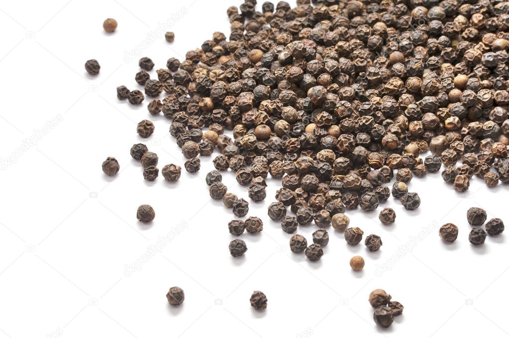 Black pepper peas, isolated on white