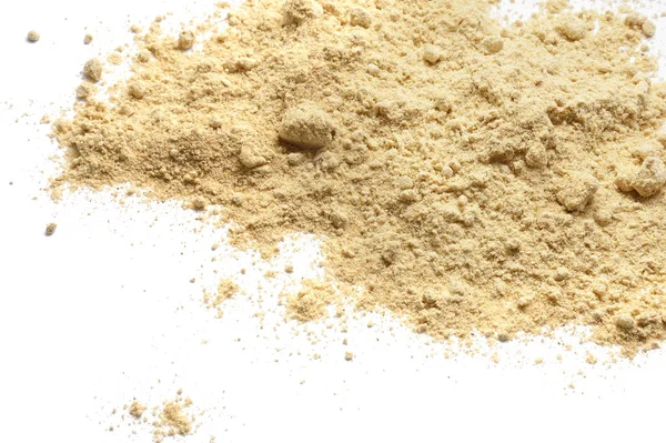 Pile Dry Mustard Powder Isolated White — Stock Photo, Image