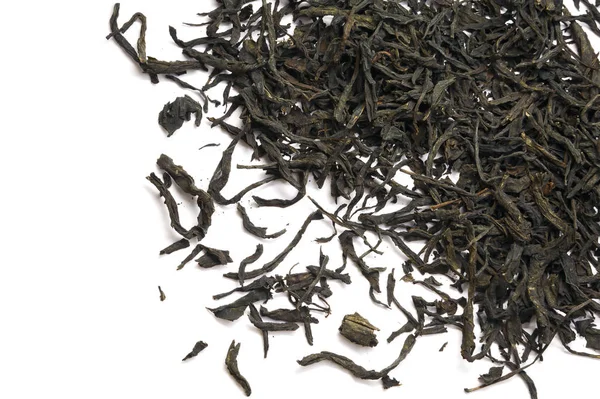 Trockener Schwarzer Tee Isoliert Auf Weißem — Stockfoto