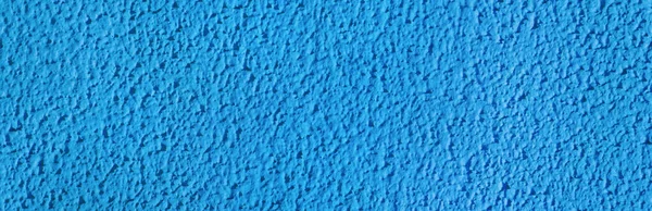 Yüzeysel Desenli Alçı Duvarlar Mavi Renk Panorama Pankart — Stok fotoğraf