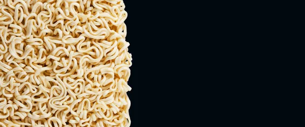 Background Texture Instant Noodles Dark Background Panorama — Stock Photo, Image