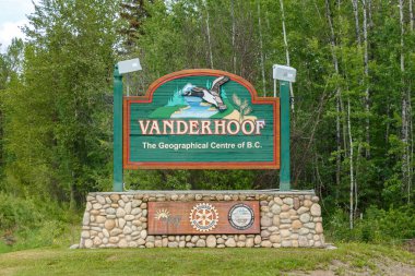 Vanderhoof, Kanada - 2018 yaklaşık: Vanderhoof işareti hoşgeldiniz