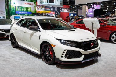 Vancouver, Canada - March 2019 :  Honda Civic Type-R, taken at 2019 Vancouver Auto Show clipart
