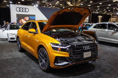 Vancouver, Kanada - Mart 2019: Audi S8, 2019 Vancouver Otomobil Fuarı'nda alınan
