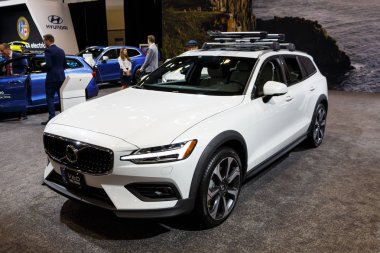 Vancouver, Kanada - Mart 2019: Volvo V60, 2019 Vancouver Otomobil Fuarı'nda alınan