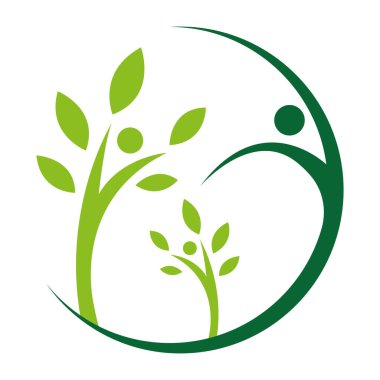  Doğa Aile Ağacı Logosu Tasarımı Yeşil Yaprak Sağlık Hizmetleri ikonu şablonu
