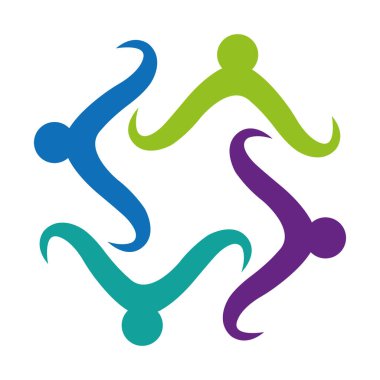 Yaratıcı İnsanlar Bağlantısı Logo Tasarımı Takım Çalışması İnsan Simgesi Şablonu