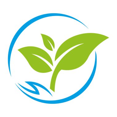 Çevre Yeşil Yaprak Çemberi Logo Simgesi Vektör Şablonu Tasarımı