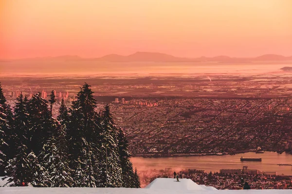 Foto Vancouver Vista Desde Grouse Mountain North Vancouver Canadá — Foto de Stock