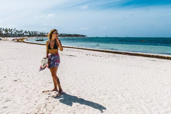 Photo Girl Bavaro Beaches Punta Cana Dominican Republic — Stock Photo, Image