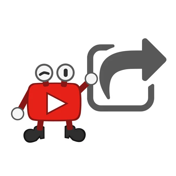 Divertida Caricatura Youtube Para Canal Youtube Recuerda Tus Espectadores — Vector de stock