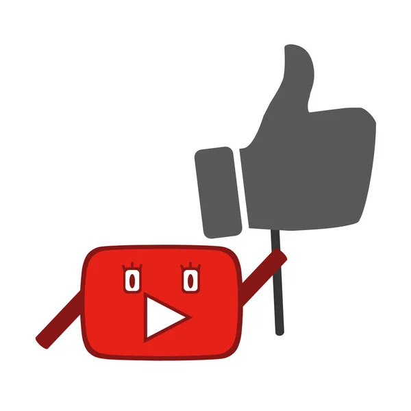 Drôle Dessin Animé Youtube Pour Chaîne Youtube Rappeler Vos Téléspectateurs — Image vectorielle