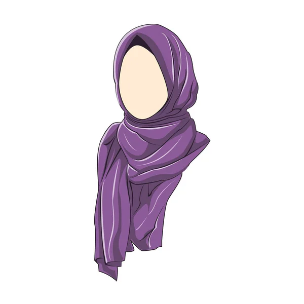 Hijab Muslimah Vector Moda Hijab — Vetor de Stock