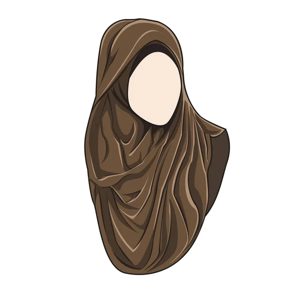 Hijab Muslimah Vektör Hijab Moda — Stok Vektör
