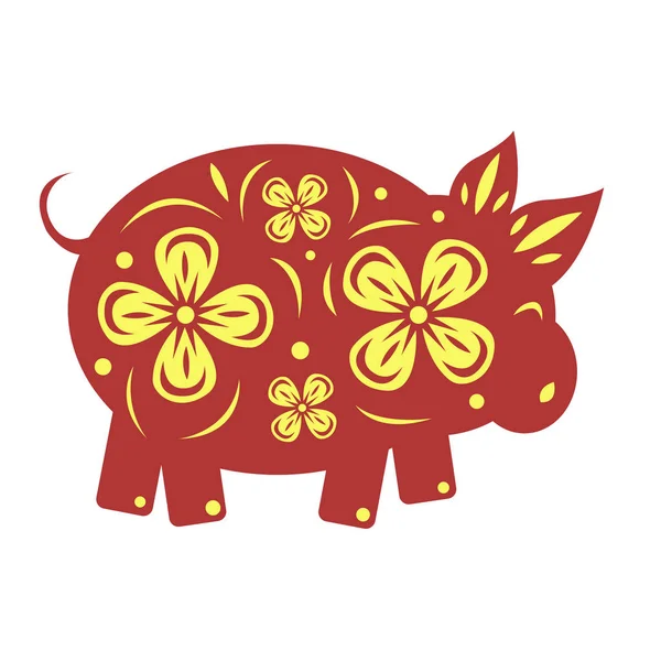 Feliz Año Nuevo Chino 2570 2019 Vector Año Cerdo — Archivo Imágenes Vectoriales