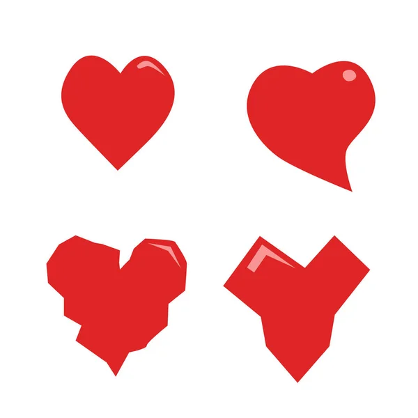 Icono Corazón Rojo Icono Amor Para Día San Valentín Corazón — Vector de stock