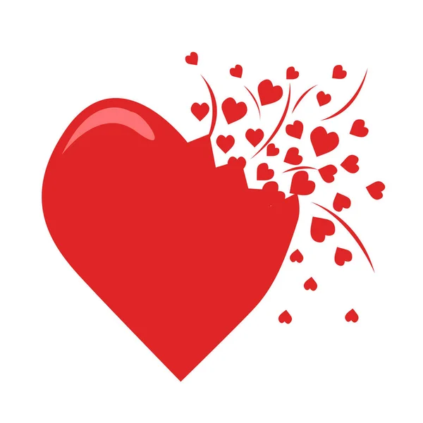 Icono Corazón Rojo Icono Amor Para Día San Valentín Corazón — Vector de stock