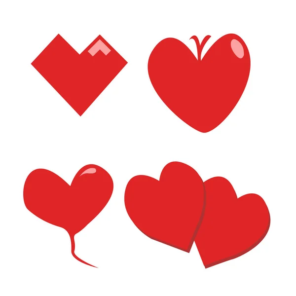 Icono Corazón Rojo Icono Amor Para Día San Valentín Corazón — Vector de stock