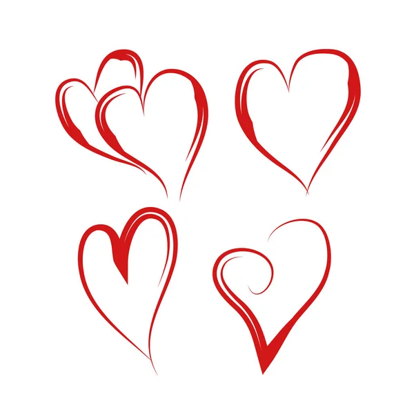 Red Heart Icon Love Icon Valentine Day Heart Love Emoji — Stock Vector