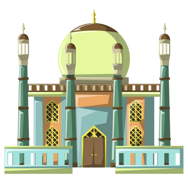 모스크 건물은 무슬림의 고향입니다 모스크에서 열리는 성꾸란 — 스톡 벡터