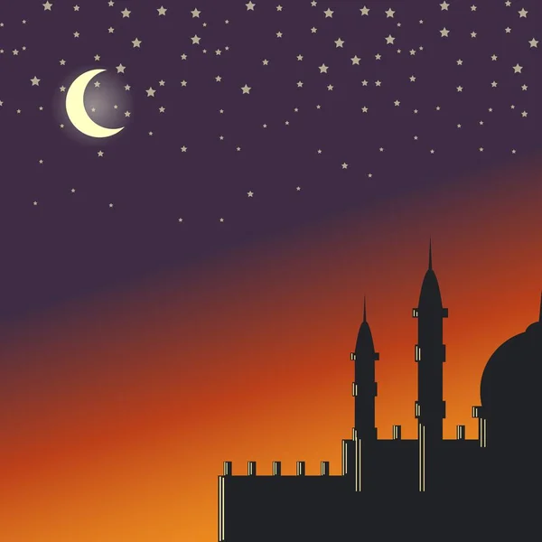 Tebrik Kartı Ramazan Bayramı Tebrik Kartı Ramazan Mübarek Şablonu Bayram — Stok Vektör