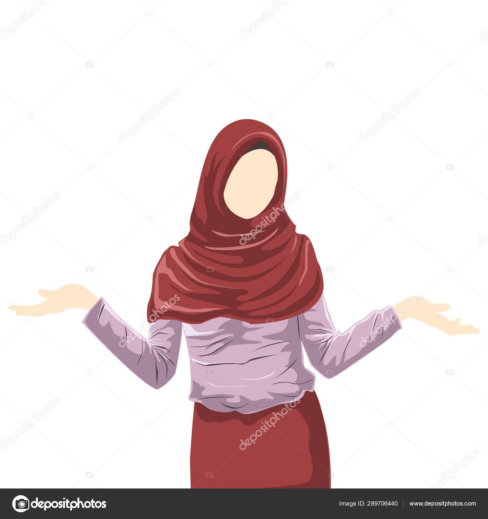 Women Wear Hijab Cartoon Muslim Woman Wearing Hijab Women Wear