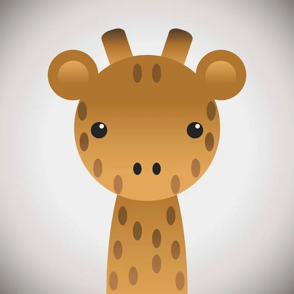 Giraffe Doodle Zvířecí Tvář Roztomilá Zvířecí Tvář Kreslená Zvířecí Tvář — Stockový vektor