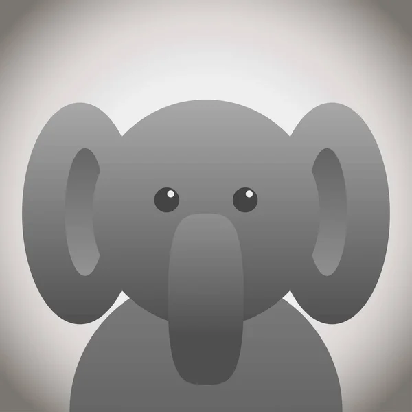 Elephant doodle animal face, cute animal face, cartoon animal face.