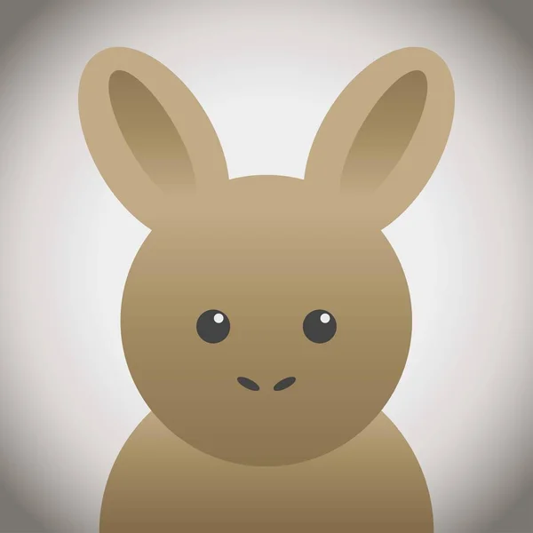 Животное Лицо Кролика Дудла Мультик Милым Лицом Животного — стоковый вектор