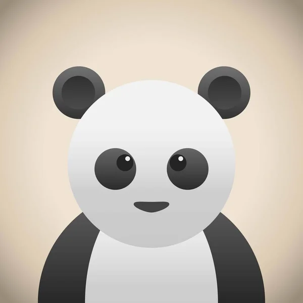 Panda Doodle Hayvan Yüz Sevimli Hayvan Yüz Karikatür Hayvan Yüz — Stok Vektör