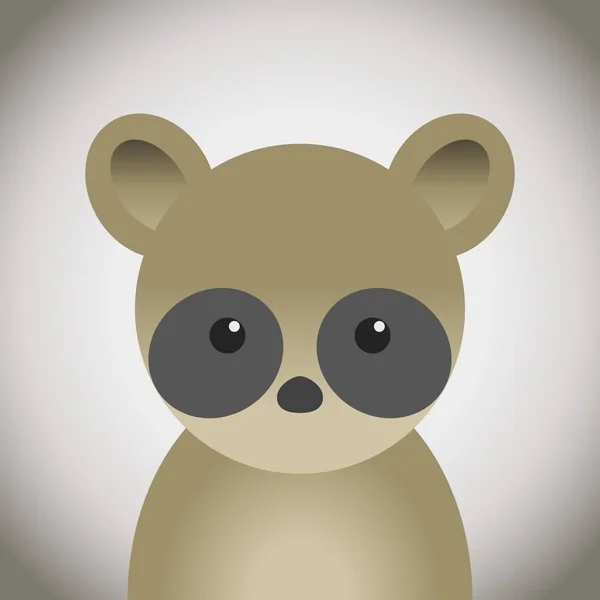 アライグマ落書き動物の顔 かわいい動物の顔 — ストックベクタ