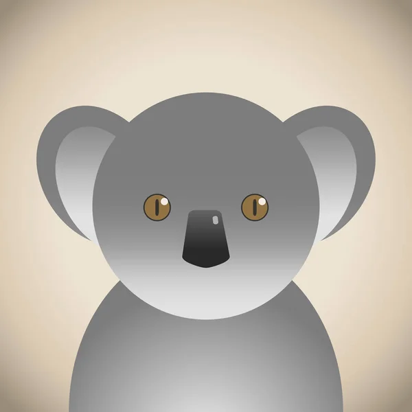 Koala Doodle Zvířecí Tvář Roztomilá Zvířecí Tvář — Stockový vektor